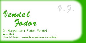 vendel fodor business card